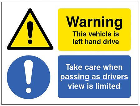 This vehicle is left-hand drive, take care when passing as drivers view is limited
