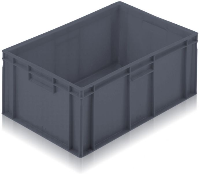 600x400x235mm Euro Box Container - Vented - Grey For Transportation
