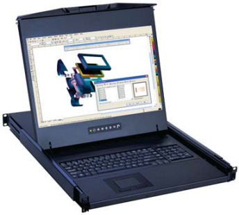 AH-X117E-EU DVI KVM Drawer 17&#34; LCD HighRes 1920x1200 Screen, Keyboard, Touch Pad Austin Hughes