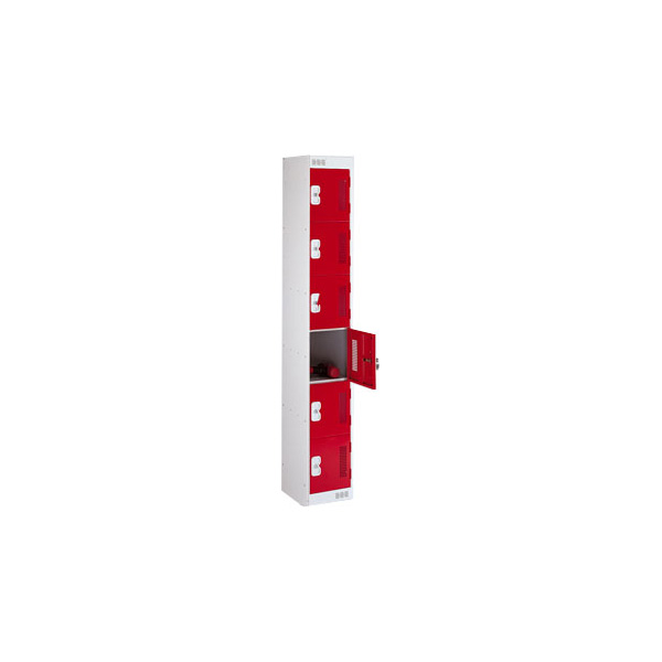 Perforated Six Door Locker For The Retail Sector