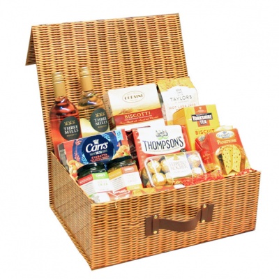 Cardboard HAMPER BOX with Handle (42x32x16cm) - large WICKER