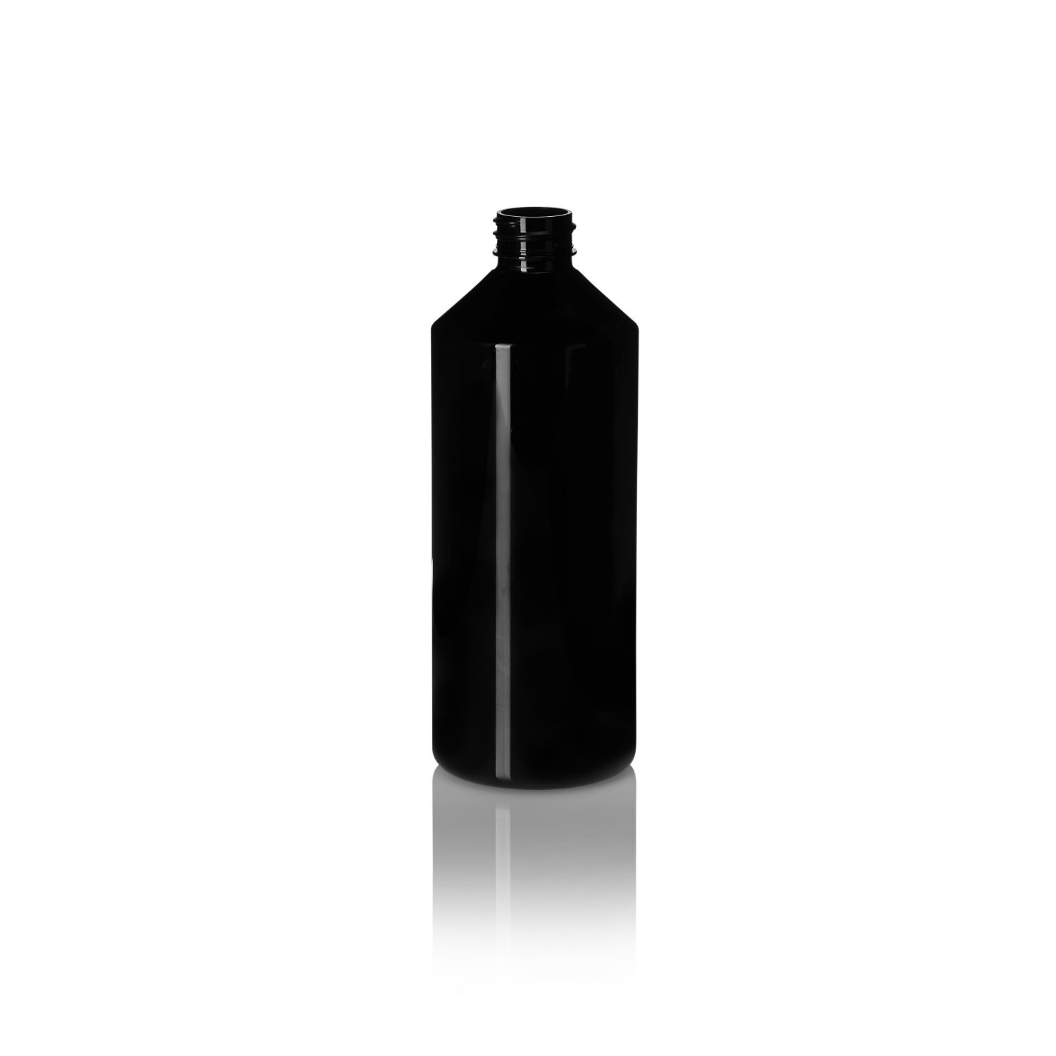 500ml Black PET 30% PCR Cylindrical Bottle