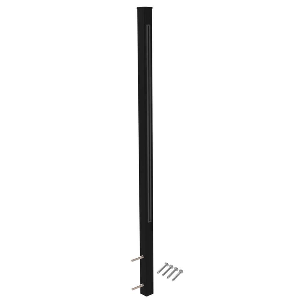 Marano Square Side Fix Mid Post 1395mmAluminium Black Powder Coated Finish