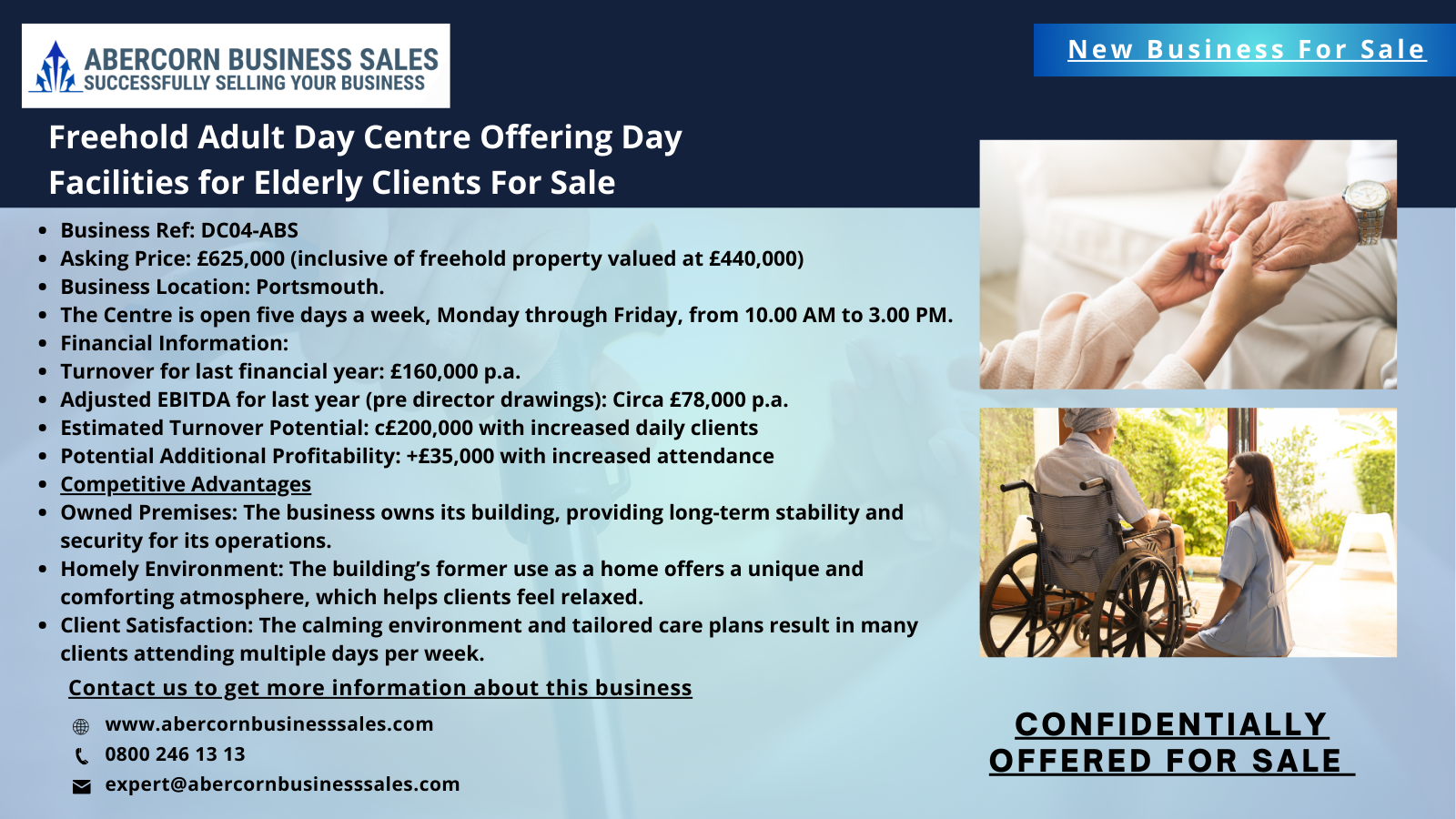 DC04-ABS - Freehold Adult Day Centre Offering Day Facilities for Elderly Clients For Sale