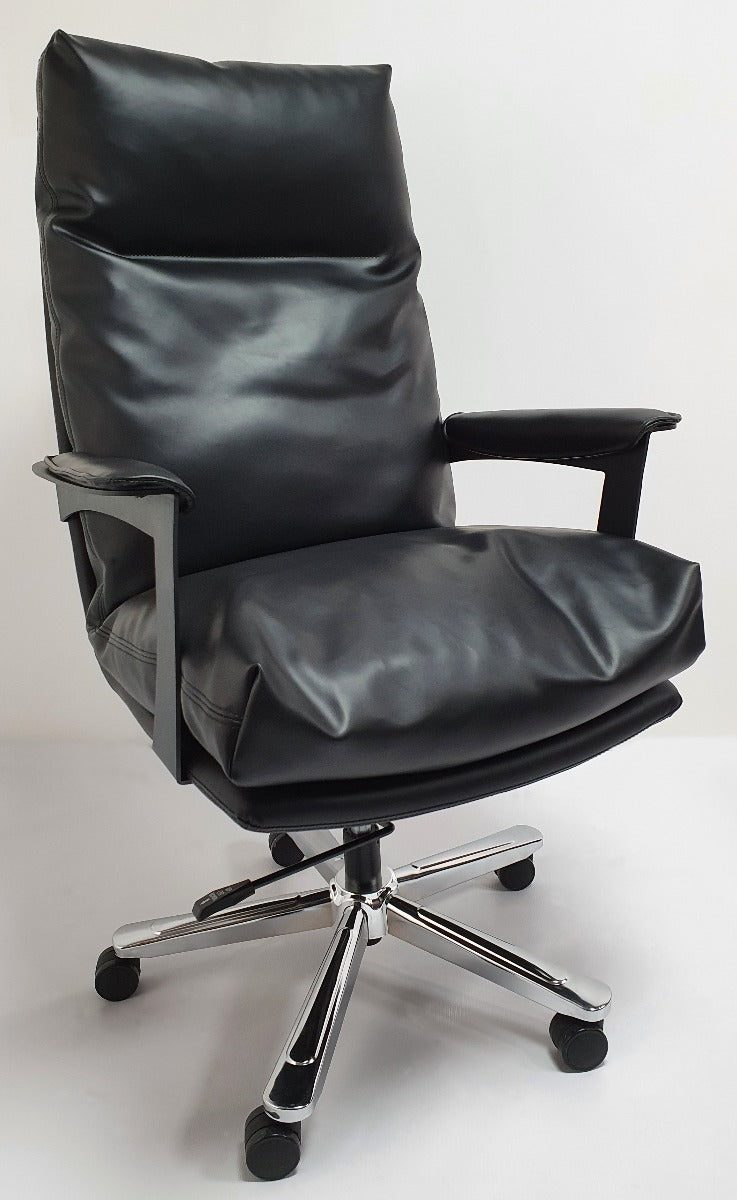 Providers Of Black Leather Soft Padded Executive Office Chair - HB-SP-210