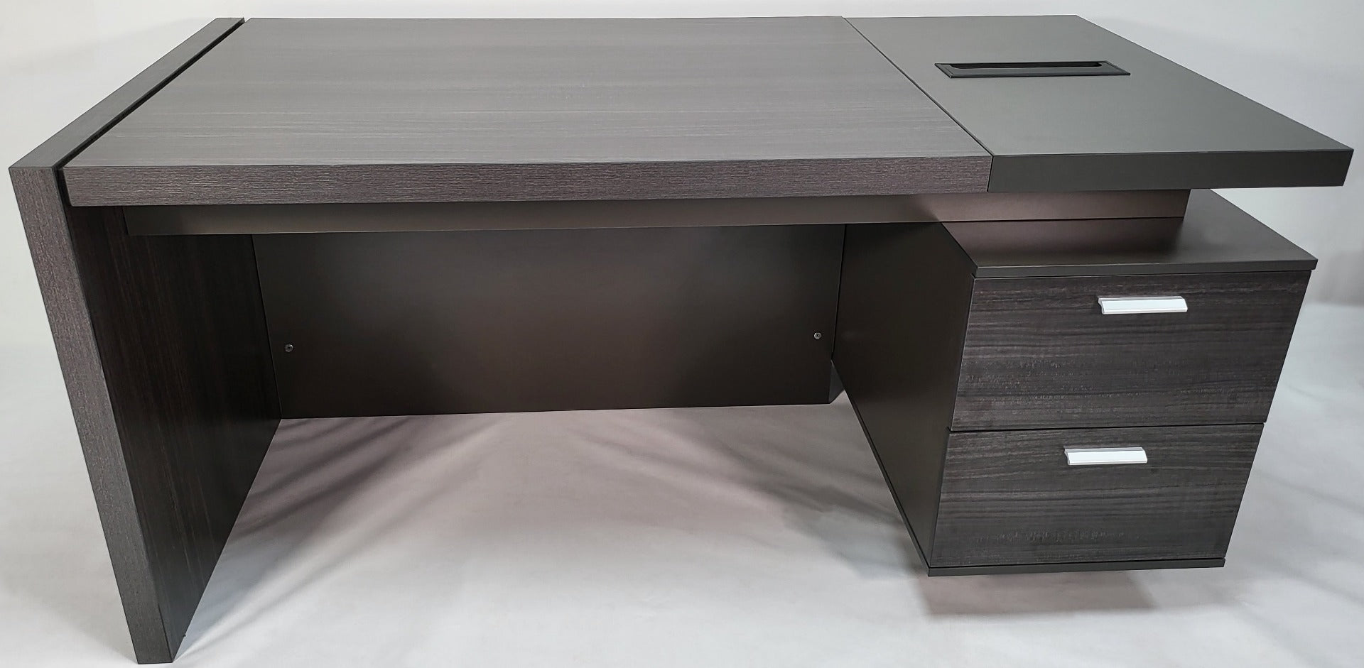 Providers Of Modern Grey Oak Executive Office Desk with Built in Two Drawer Pedestal - 1600mm and 1800mm - LX-D05