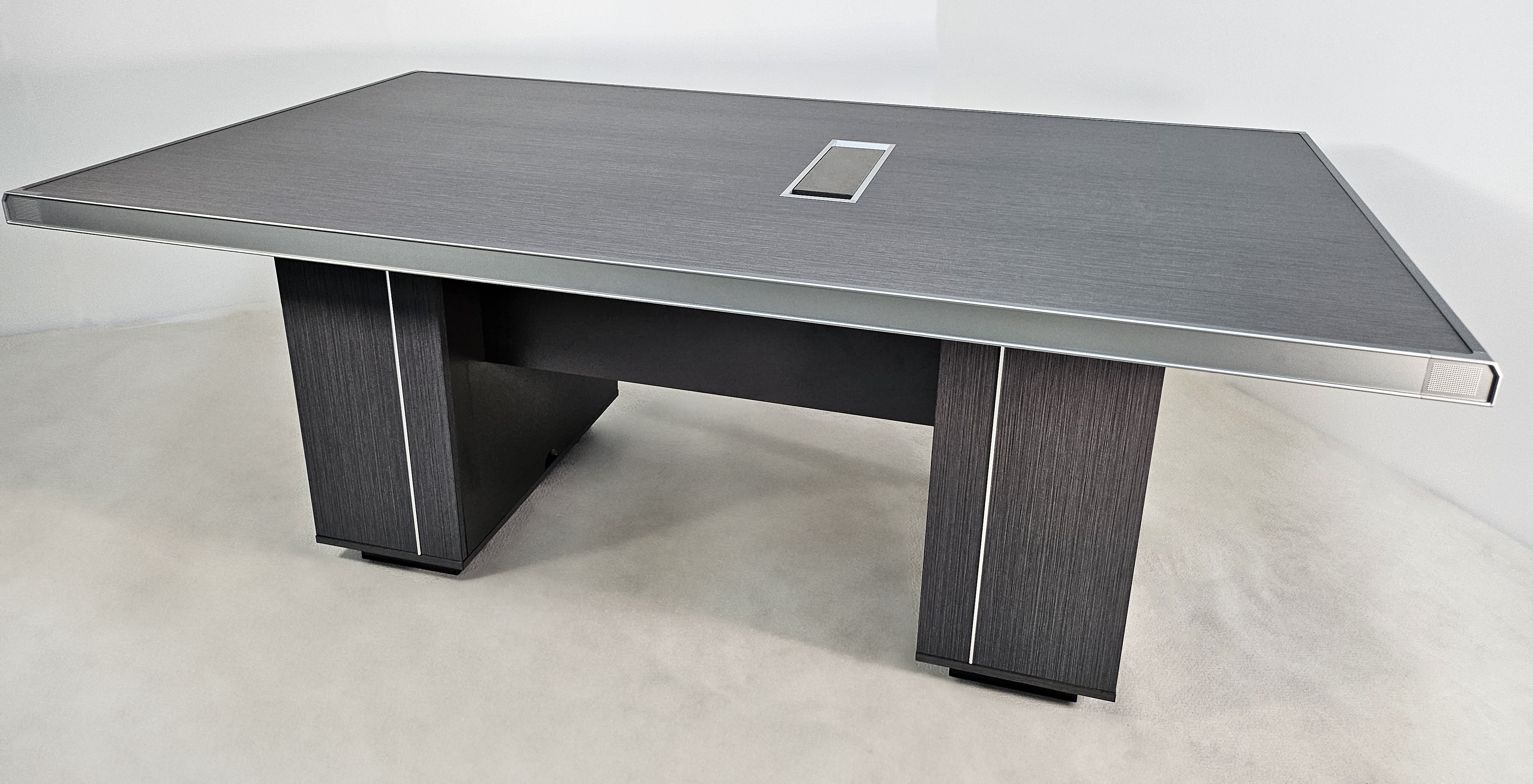 Specialising In Quality Modern Grey Oak Melamine Boardroom Meeting Table with Aluminium Trim - 2400mm DGWK-C0324 North Yourkshire