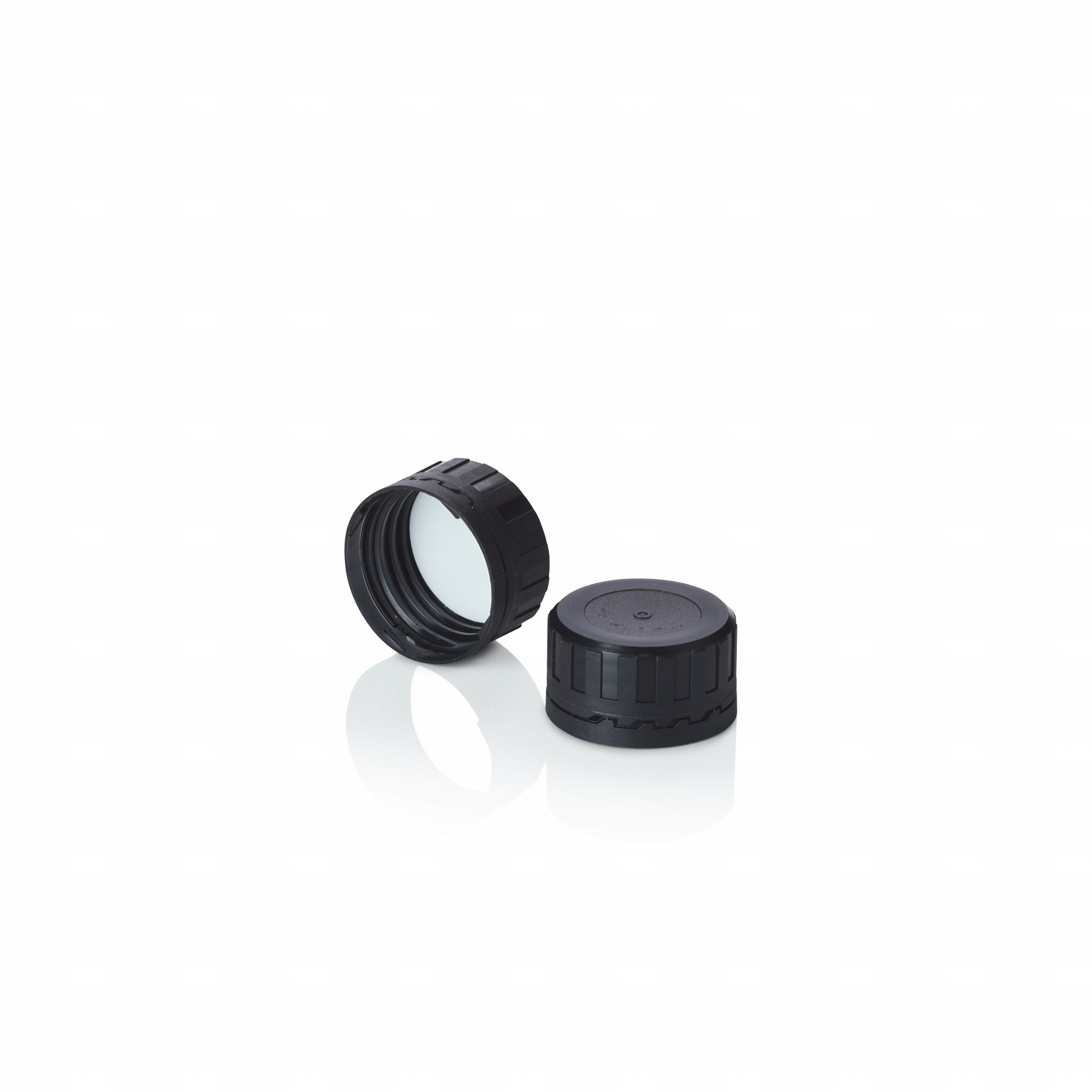 38/415 Black Tamper Evident Screw Cap - Ribbed