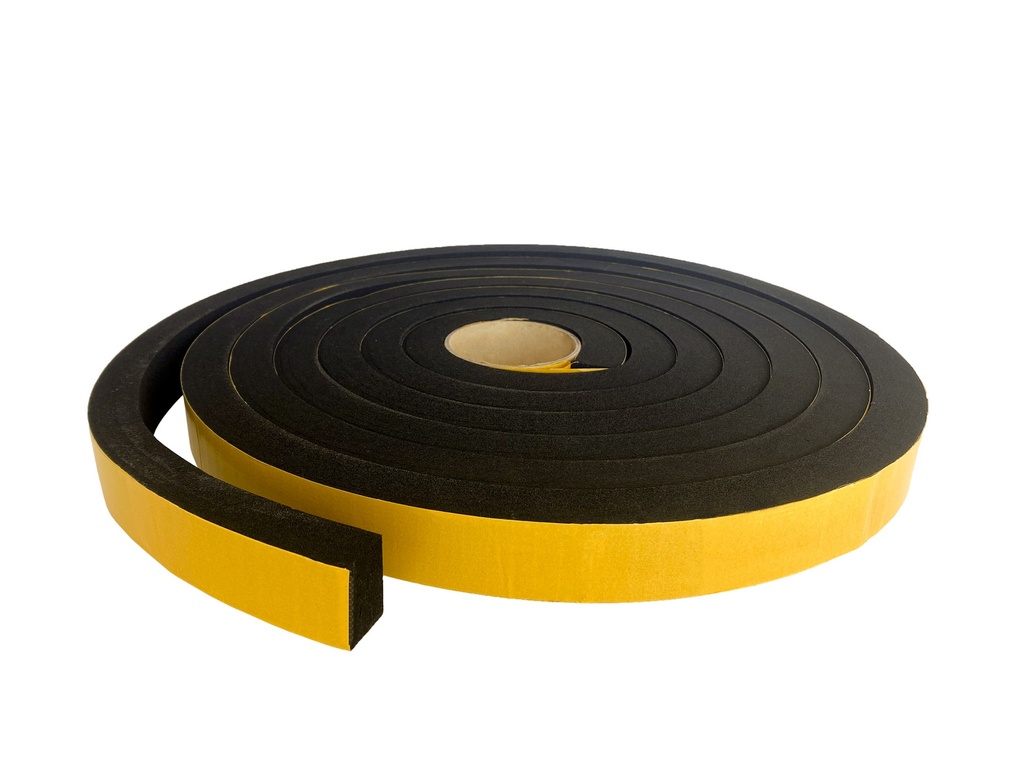 Expanded Neoprene Self Adhesive Sponge Strip - 38mm x 25mm x 6m
