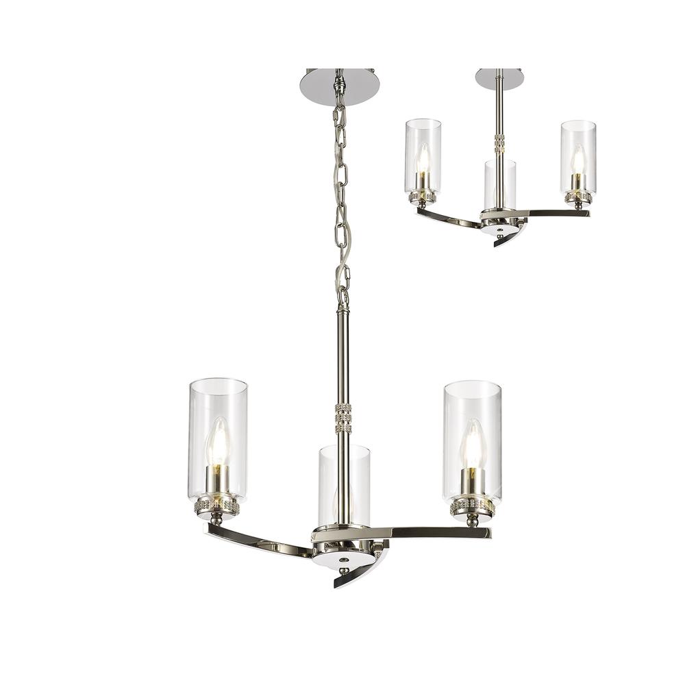 Luxuria Lei 46cm Pendant/Semi Flush 3xE14 Polished Nickel