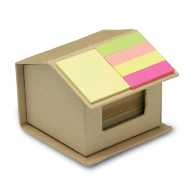 MEMO_&_STICKY NOTES PAD RECYCLED in Brown.