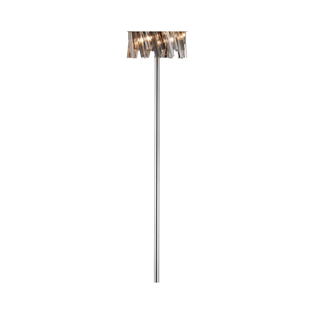 Luxuria Sylph 8 Light G9 Floor Lamp Polished Nickel / Smoke