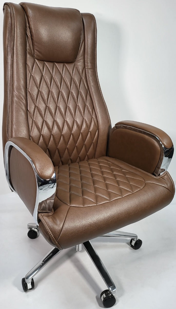 Light Brown Leather Executive Office Chair - CHA-1202A Huddersfield
