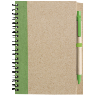 THE NAYLAND - CARDBOARD CARD NOTE BOOK with Ball Pen in Light Green.