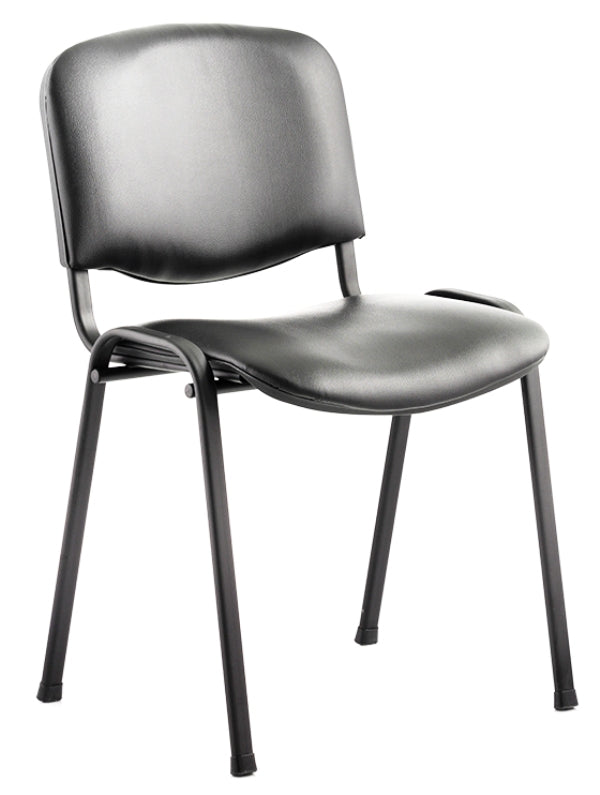 Stackable ISO Black Vinyl Conference Chair - Black or Chrome Frame Huddersfield