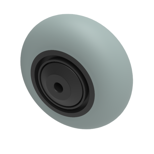 Grey Soft Elastic Rubber 100mm Ball Bearing Wheel 150kg Load