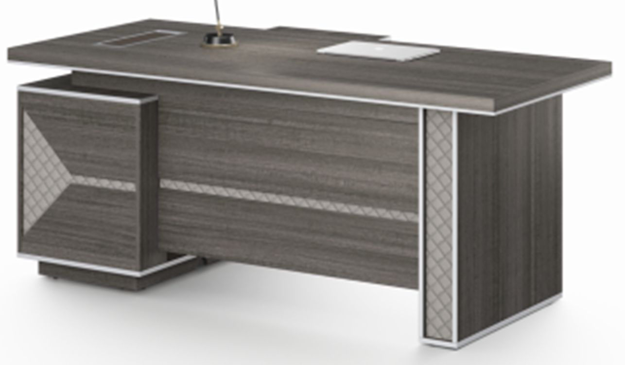 Modern Grey Oak Executive Corner Desk with Stylish Grey Leather Design - 1600mm, 1800mm & 2000mm - DG25-D01 Near Me