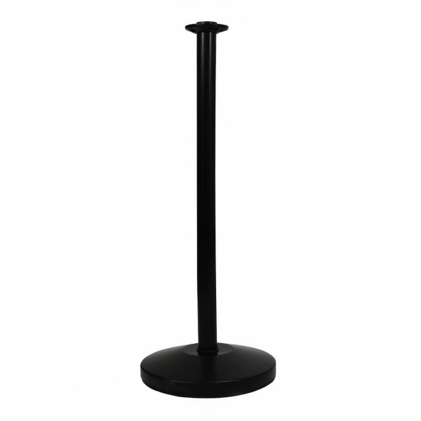 Black Finish Rope Barrier Post Stanchion