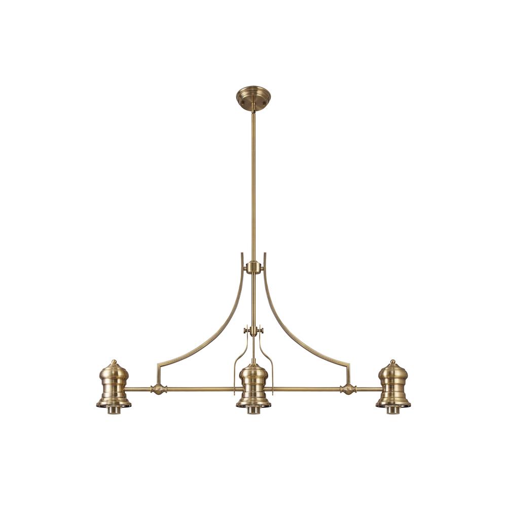 Luxuria Serena (FRAME ONLY) Linear Pendant Light 3xE27 Antique Brass