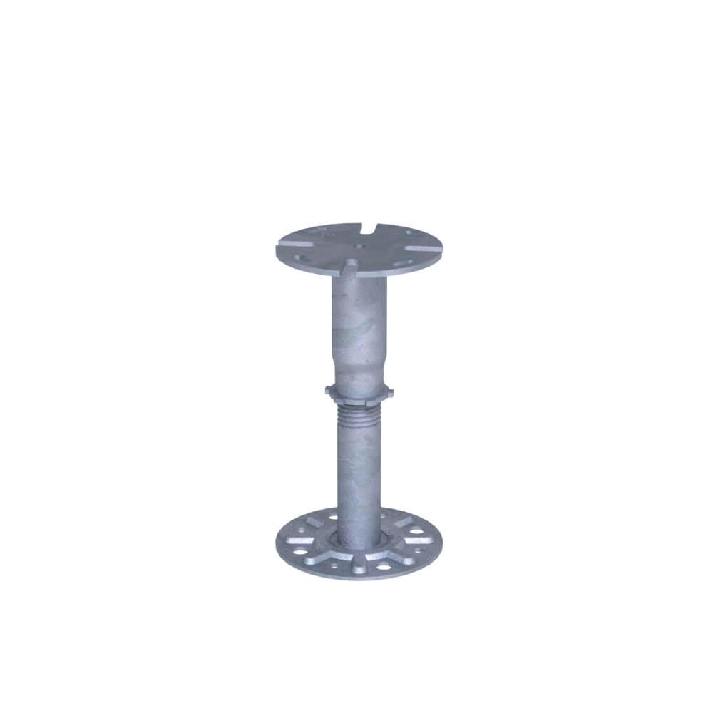 Adjustable Pedestal Base 185 - 260mm Zinc Passivated Steel - Zintec 200 