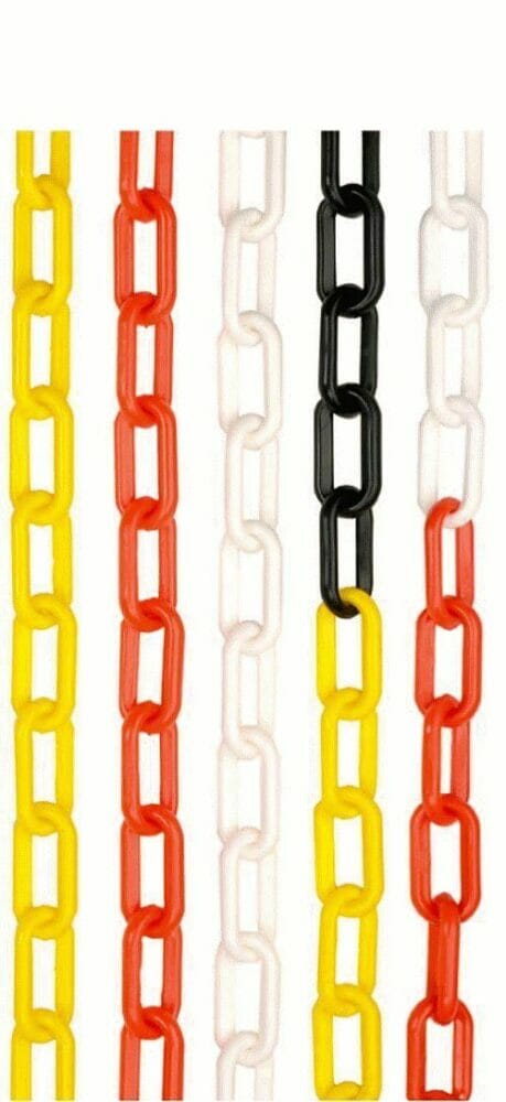 Plastic chain 6mm black & yellow 25m length