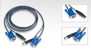 2l-5003U 3 Mtr USB KVM Cable at PC Side For USB, USB Mac Computer. combined VGA M-F /USB A-B