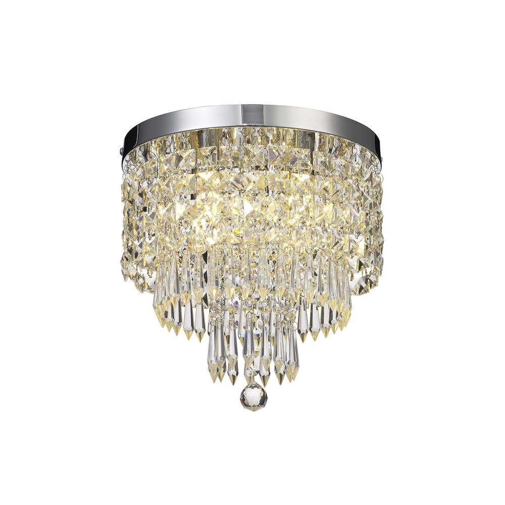 Luxuria Vitrail 30cm Ceiling Light 4xG9 IP44 Polished Chrome/Crystal