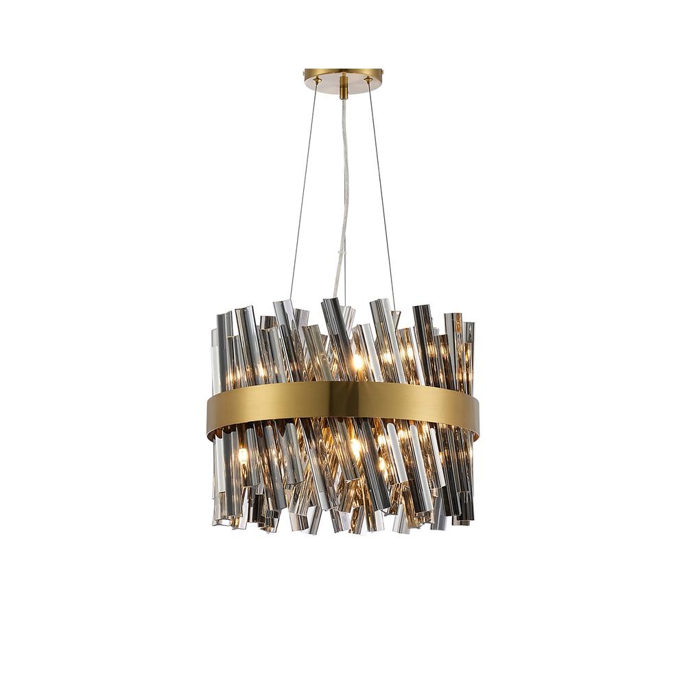 Luxuria Sylph 40cm 10 Light G9 Pendant Round Brass / Smoke