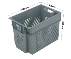 11066* (180 Degree) Euro Stacking and Nesting Ventilated Container 70 Litres (600 x 400 x 400mm)