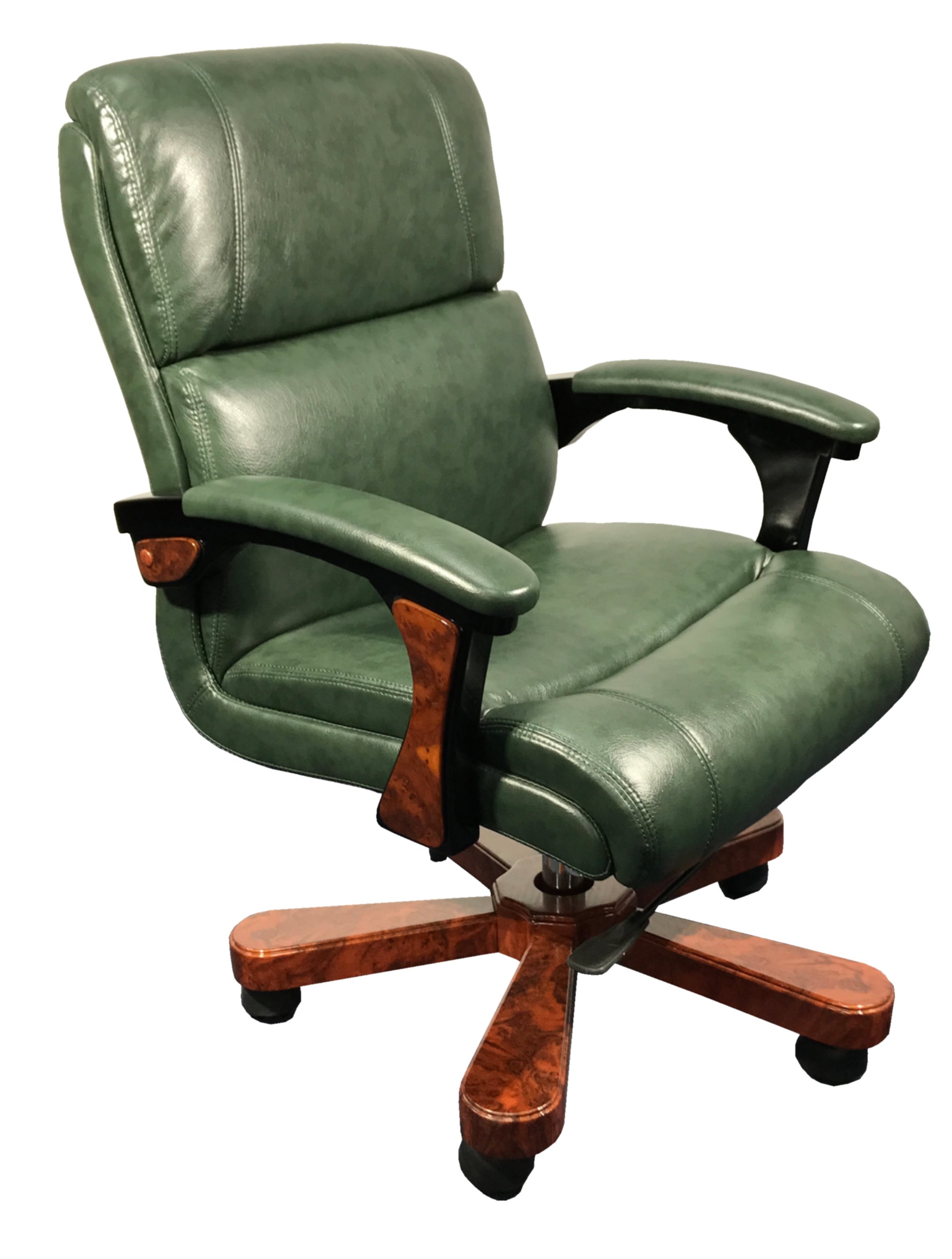 Providers Of Luxury Executive Style Office Chair in Green Leather - B018 UK