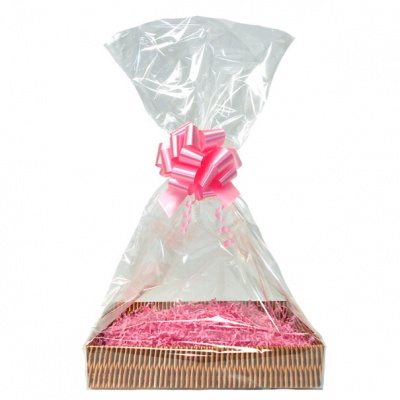 Complete Gift Basket Kit - (Large) WICKER EASY FOLD TRAY / PINK ACCESSORIES