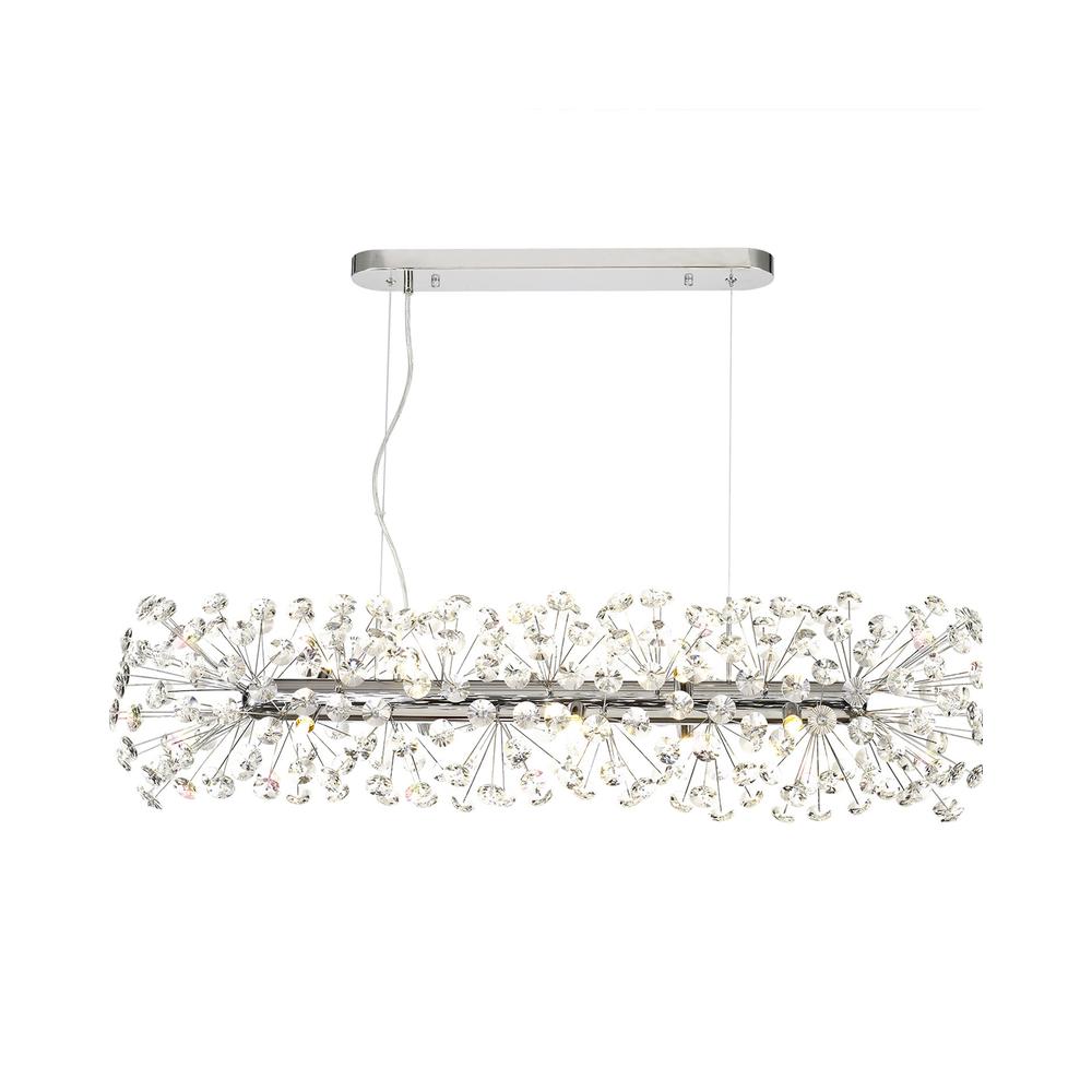 Luxuria Paramount Oblong Linear Pendant 10 Light G9 Polished Chrome/Crystal