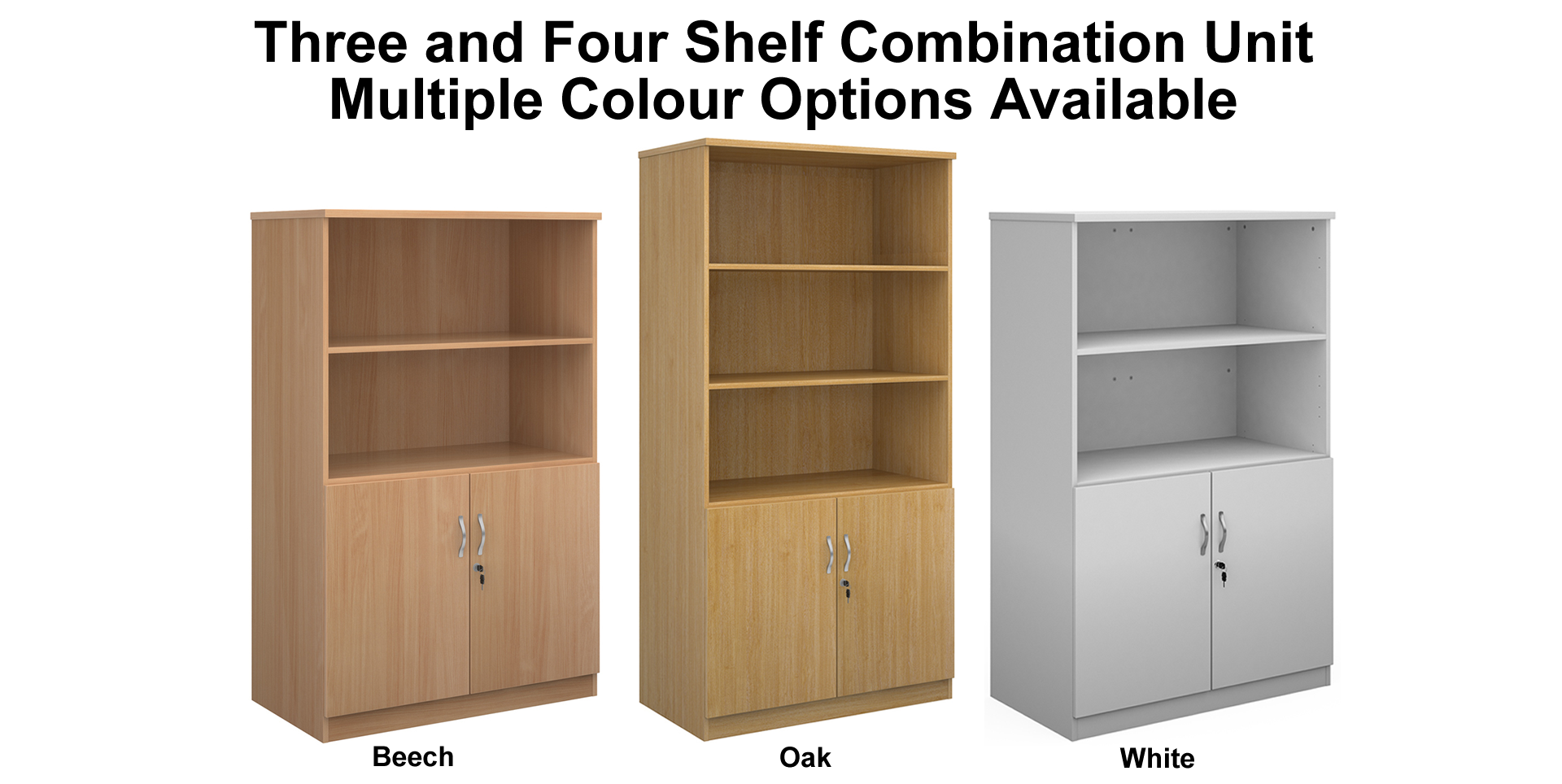 Providers Of Deluxe Three or Four Shelf 1020mm Wide Combination Open Bookcase Near Me