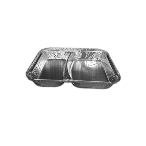 2 Compartment Foil Container 9'' x 7'' x 1'' - 850820-10'' cased 800 For Restaurants