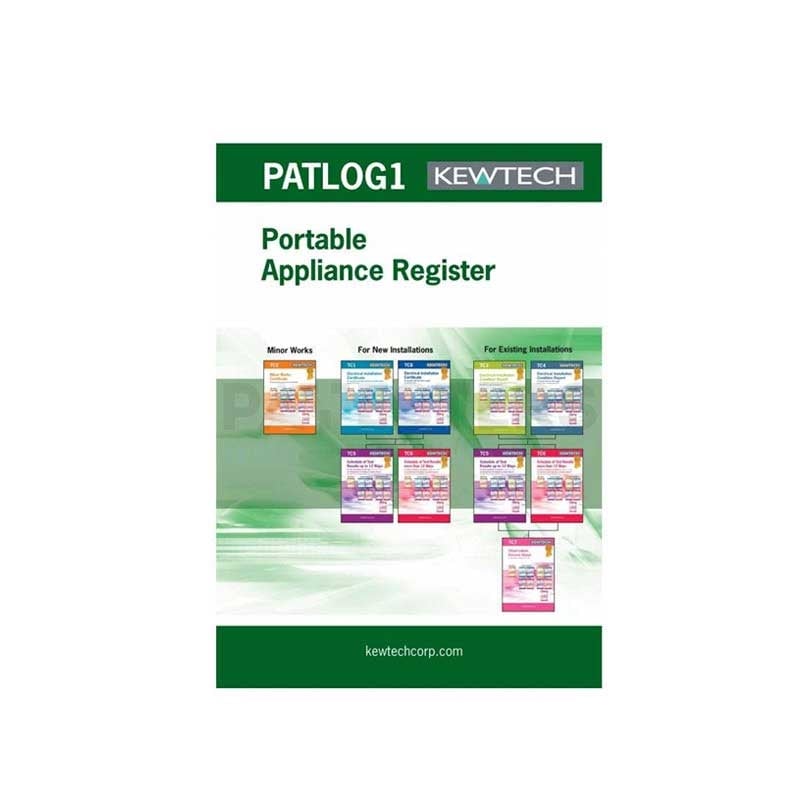 Kewtech PATLOG1 50pgs Pat Test A4 Log Book 