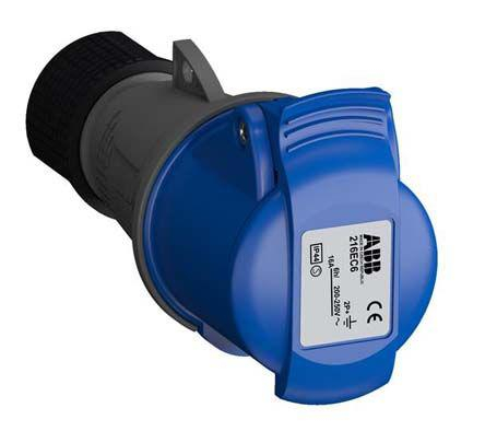 2CMA102031R1000 Easy & Safe Series&#44; IP44 Blue Cable Mount 2P+E Industrial Power Socket&#44; Rated At 32A