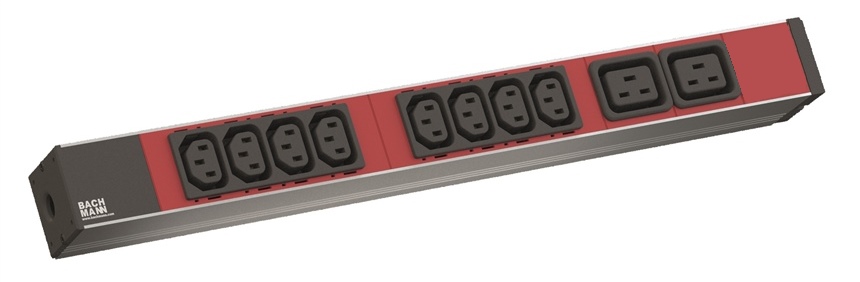 BN00-800.233 - BachMann - 19&#34; Basic PDU, 1U, 8x C13, 2x C19 Outlets (C20 Input)