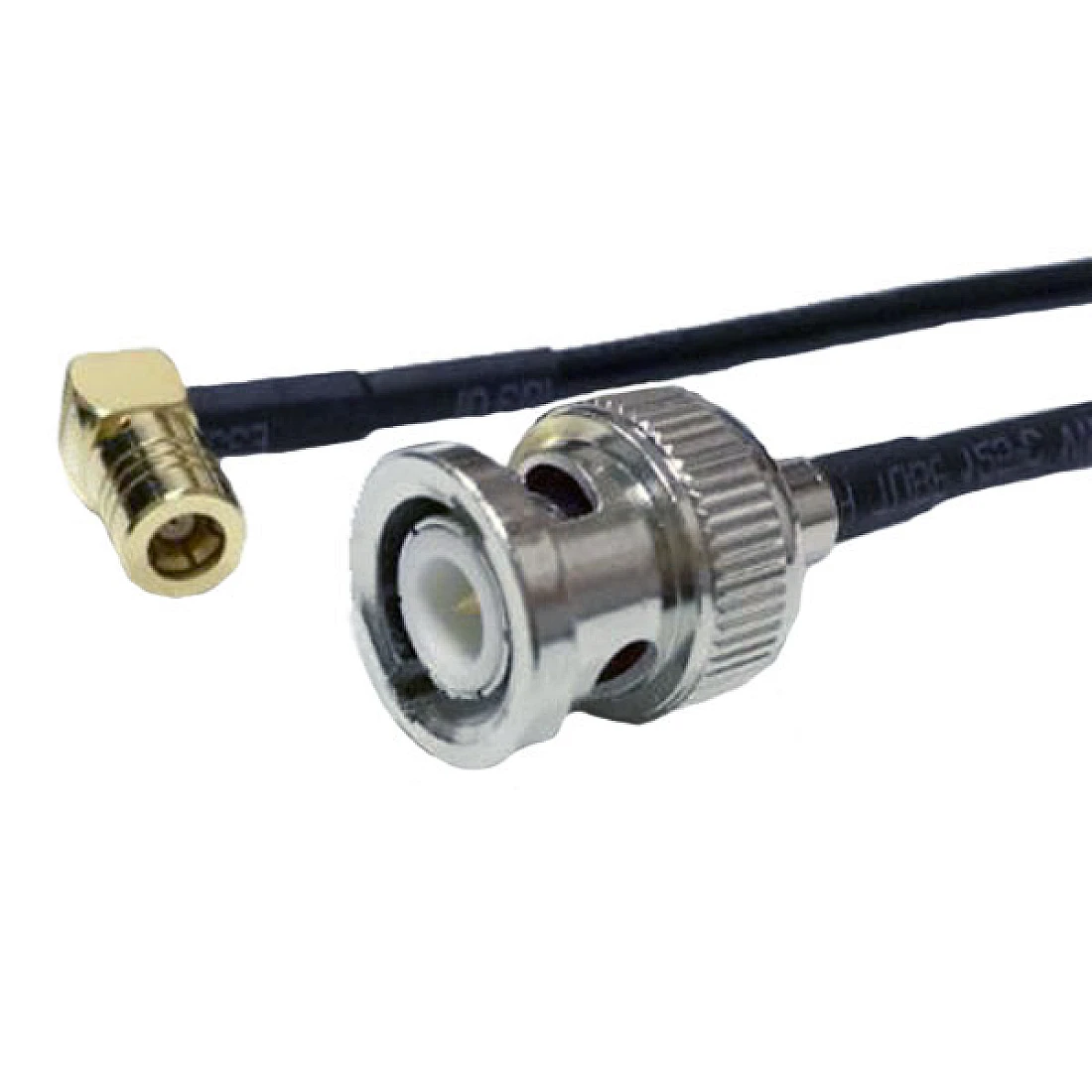 BNC PLUG TO SMB ELBOW PLUG CABLE ASSEMBLY LMR100 0.75 METRE