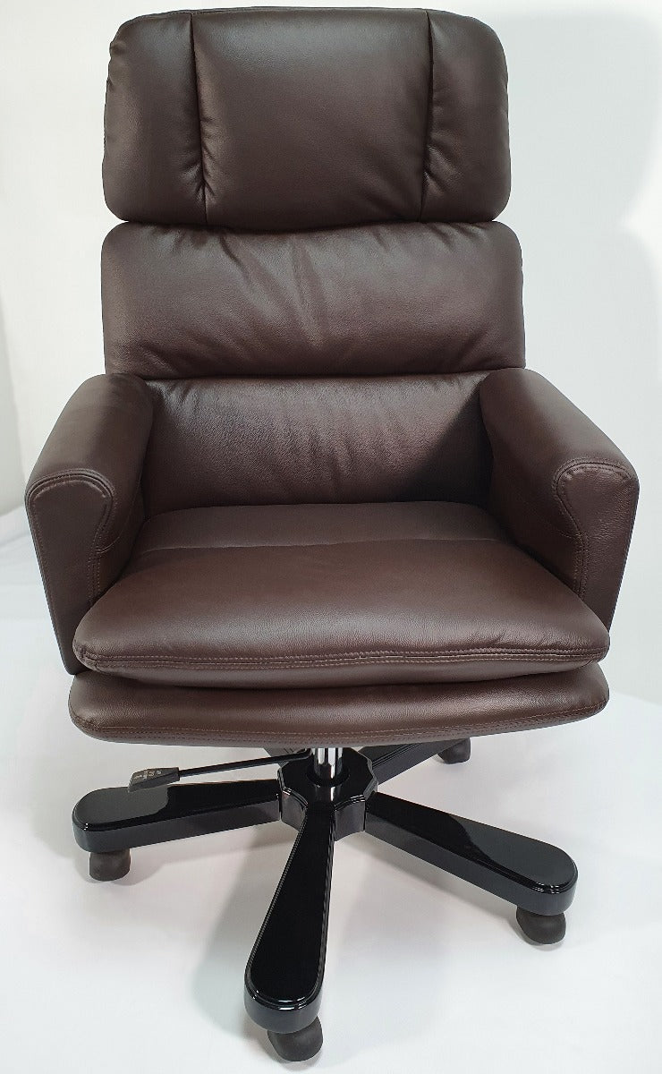 Providers Of Luxury High Back Office Chair In Brown Genuine Leather - DES-A019 UK