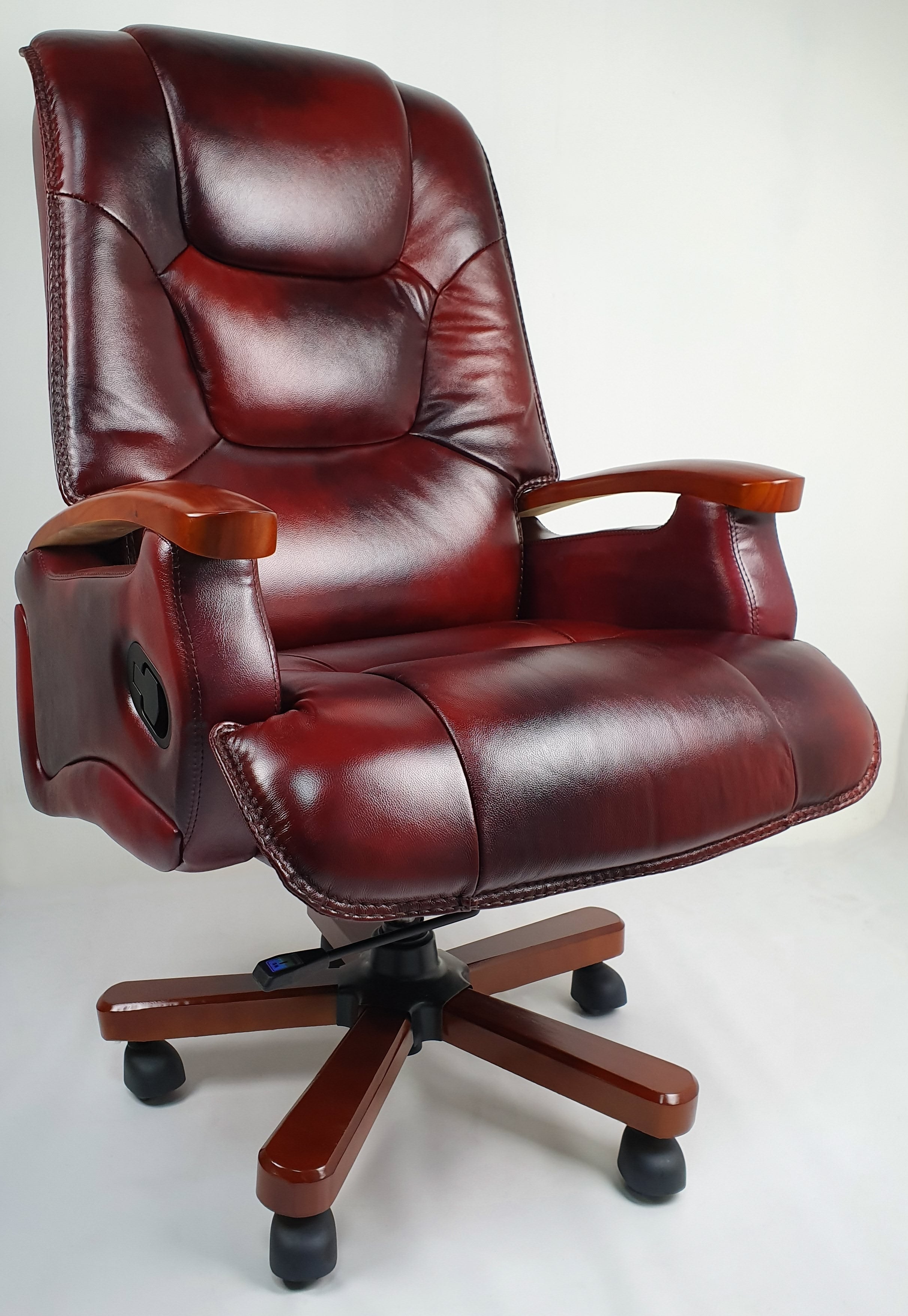 Specialising In Luxury Burgundy Leather Executive Office Chair - A302 UK