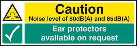 Noise level 80dB(A) & 85DB(A) ear protectors available on request