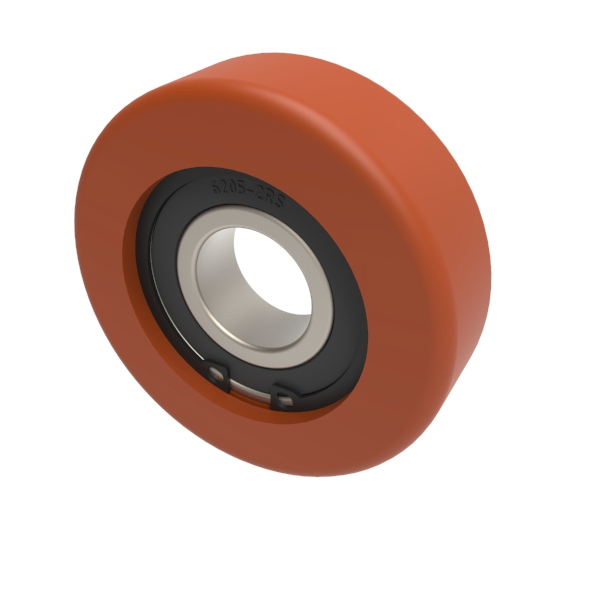 Vulkollan Polyurethane 80mm Ball Bearing Guide Roller 150kg Load