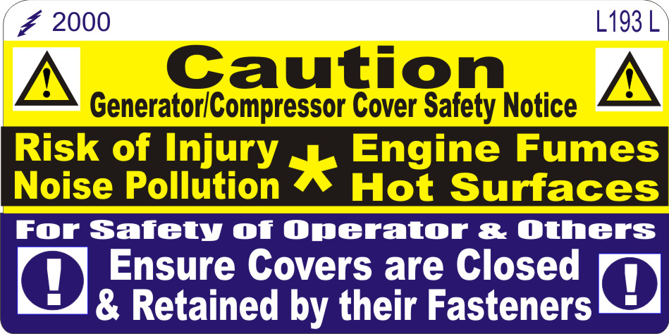L193 L - Generator/Compressor Cover Notice (100)
[L191L]