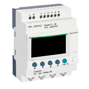 SR3B101FU modular smart relay Zelio Logic - 10 I O - 100..240 V AC - clock - display