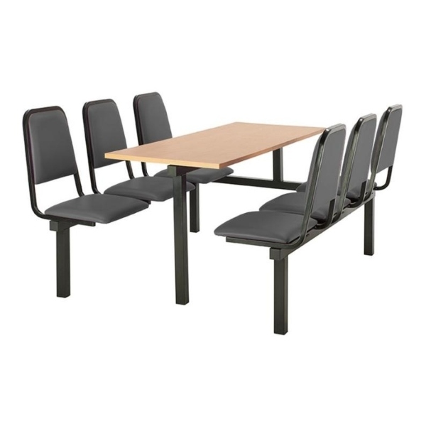 CU92 - 6-Seater Chester Canteen Unit - 1 Way Access, Grey, Beech