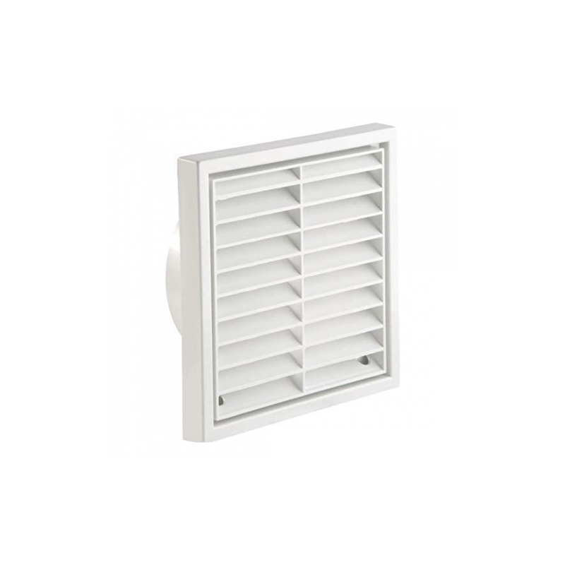 Manrose 100mm 4 Fixed Louvre Grille White"