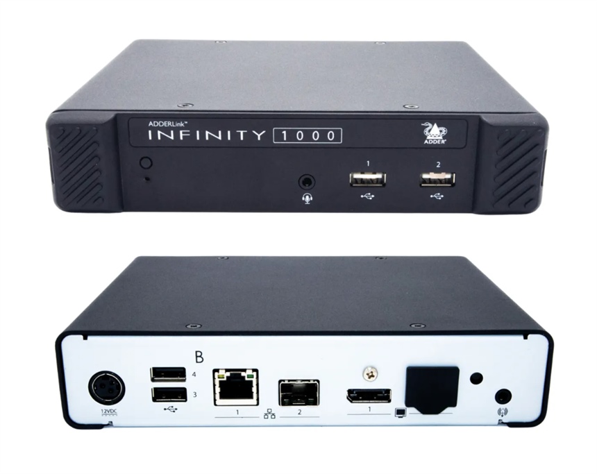 ALIF1102R - ADDER - ADDERLink&#174; INFINITY: DisplayPort KVM Extender, single-head KVM, digital video/audio, USB2.0, 1GbE (KVM Receiver)