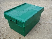 600x400x370 Black Eco Blue Lidded Container (70 Ltr) For Food Distribution