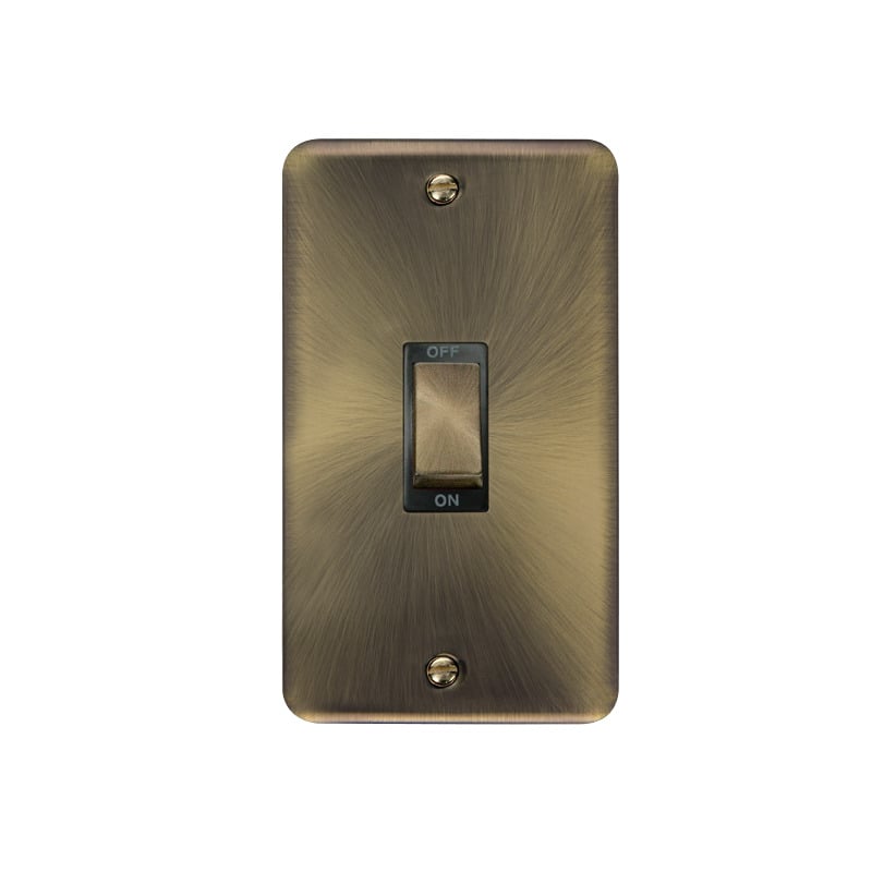 Click Deco Plus Vertical Cooker Switch Antique Brass Black Inserts