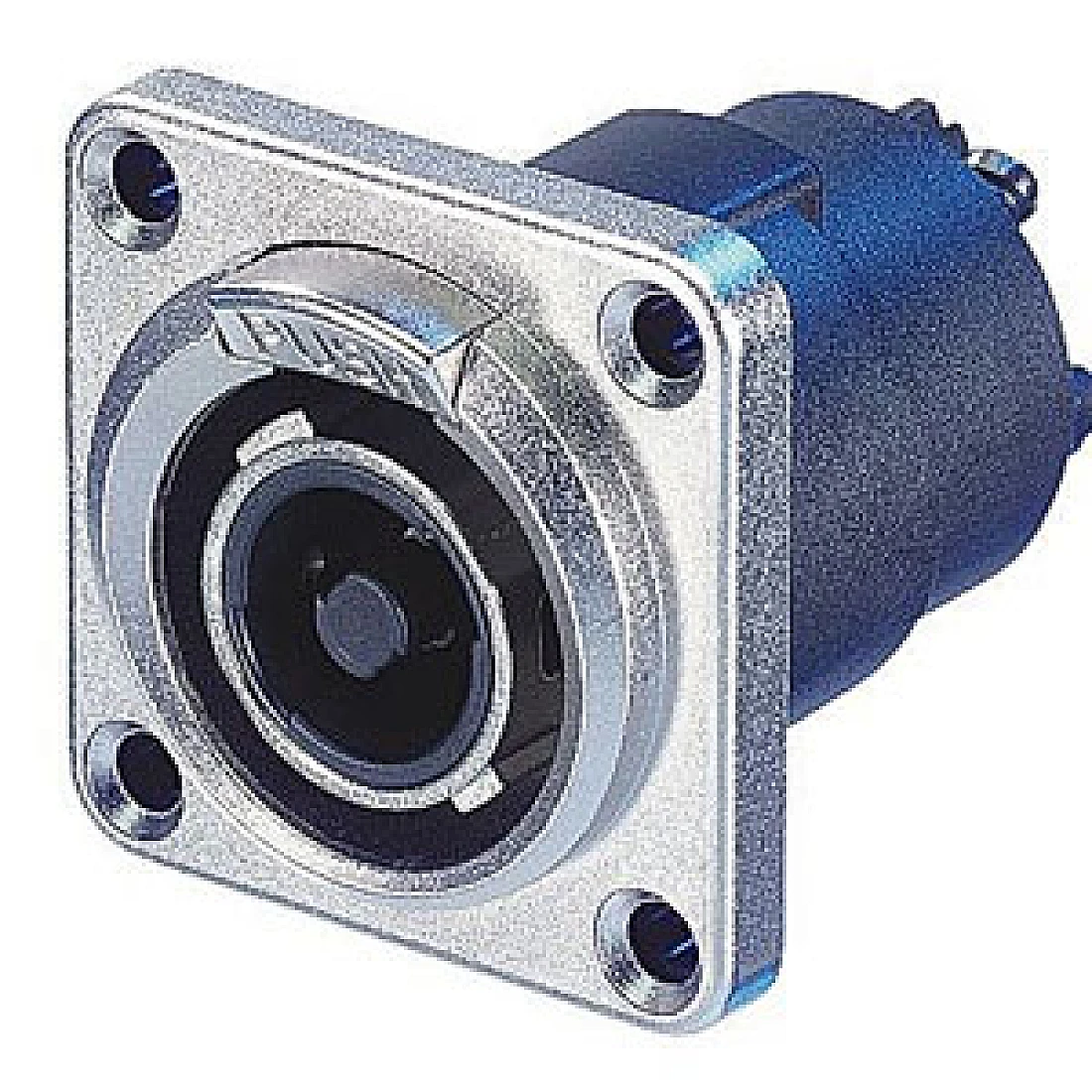 4 pole female chassis connector, metal housing, solder contacts